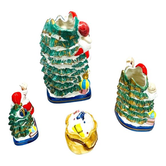 Vintage 1993 OCI Fitz and Floyd Ceramic 58 ox Pitcher, Creamer, Salt and Pepper - Picture 3 of 7